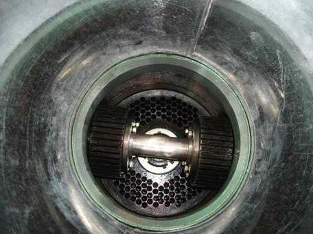 Feeder of pellet mill from top view